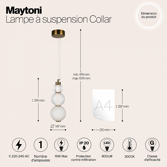 Светильник Maytoni P069PL-L16G3K