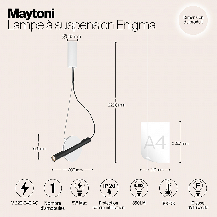 Светильник Maytoni MOD150PL-L5W3K